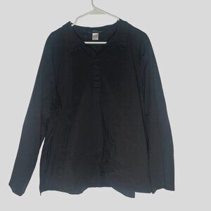 Elemente Clemente Black Popover Lagenlook Blouse Women's Size XL